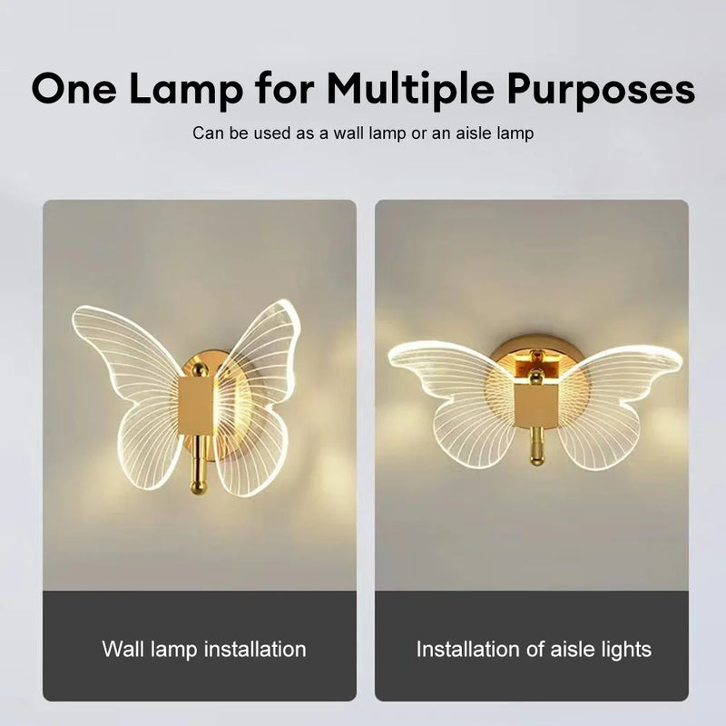 LED butterfly wall lamp